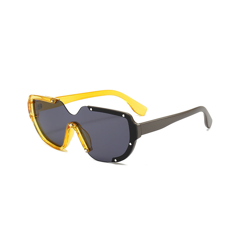 Venta al por mayor PC Gafas de sol unisex de marco grande de una pieza